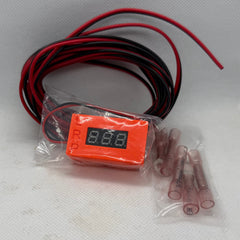 Orange Voltmeter Gauge – 8-18V Digital LED Voltage Meter for Car, Truck, Racing