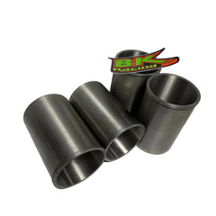 BK Racing Ecotec Big Bore Engine Sleeves displayed on a white surface with a BK Racing logo sticker on one of them.