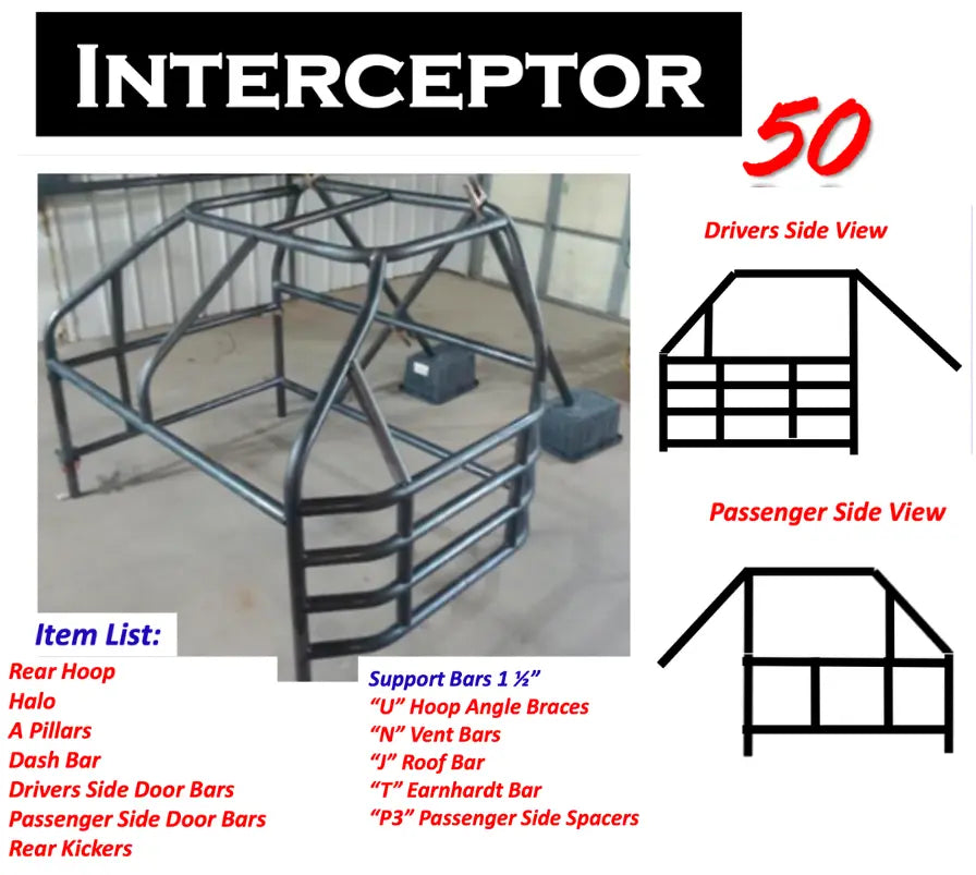 DCR Cage Interceptor 50 – Crown Victoria / Full‑Size GM (Shipped) BK Racing Store