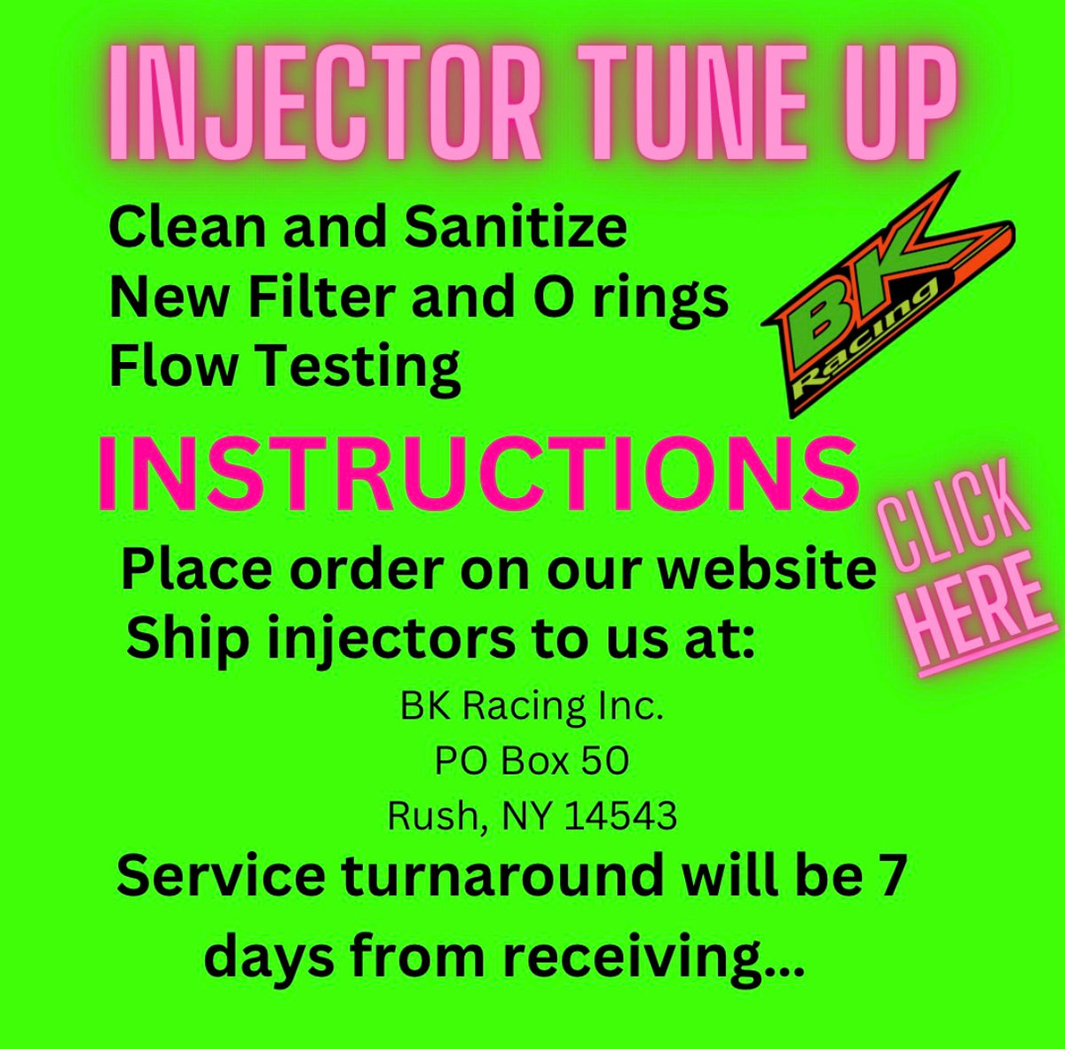 BK Racing Injector Tune-Up Service – Professional Cleaning, Rebuild & Flow Matching