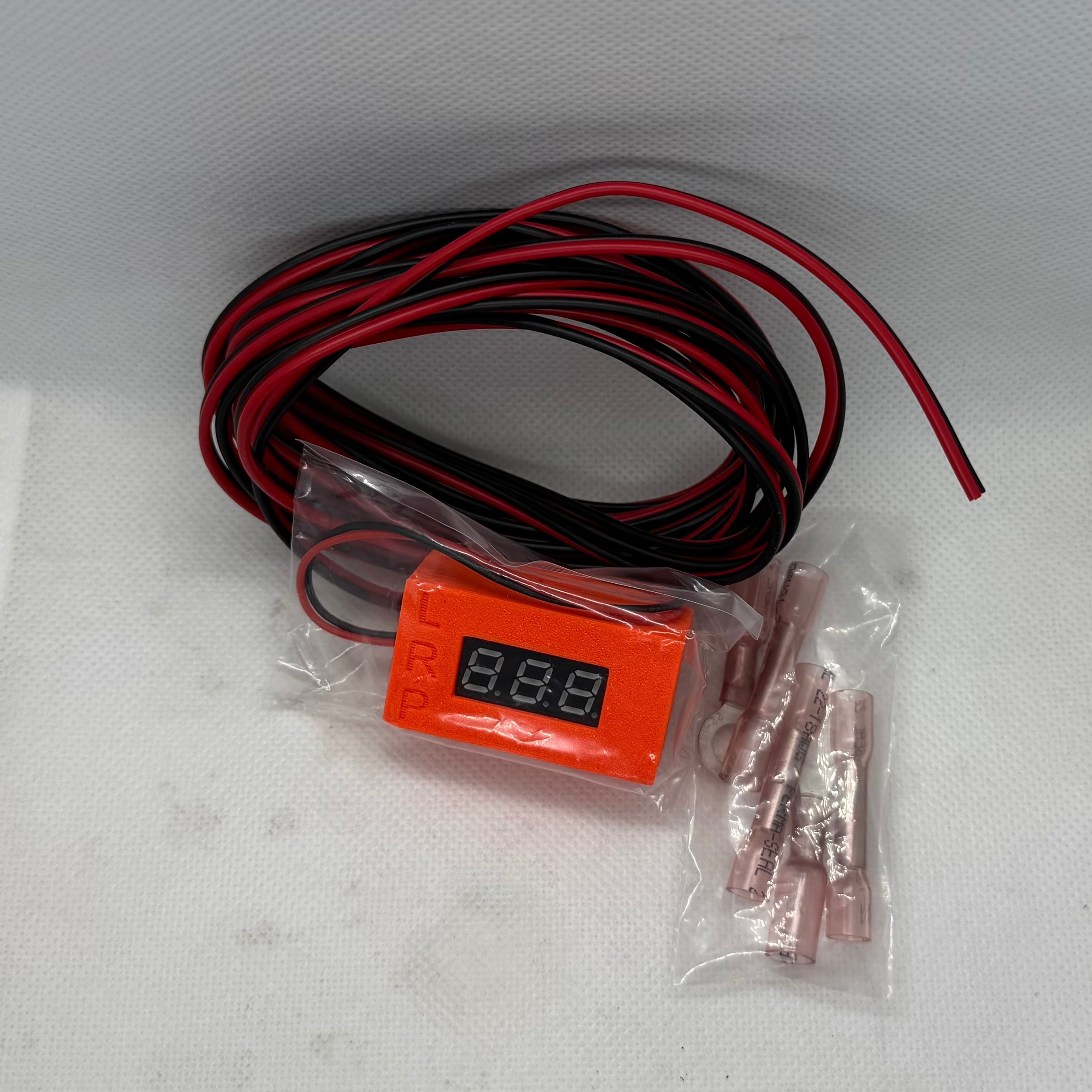 Orange Voltmeter Gauge – 8-18V Digital LED Voltage Meter for Car, Truck, Racing
