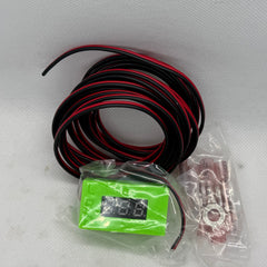 GREEN Voltmeter Gauge – 8-18V Digital LED Voltage Meter for Car, Truck, Racing