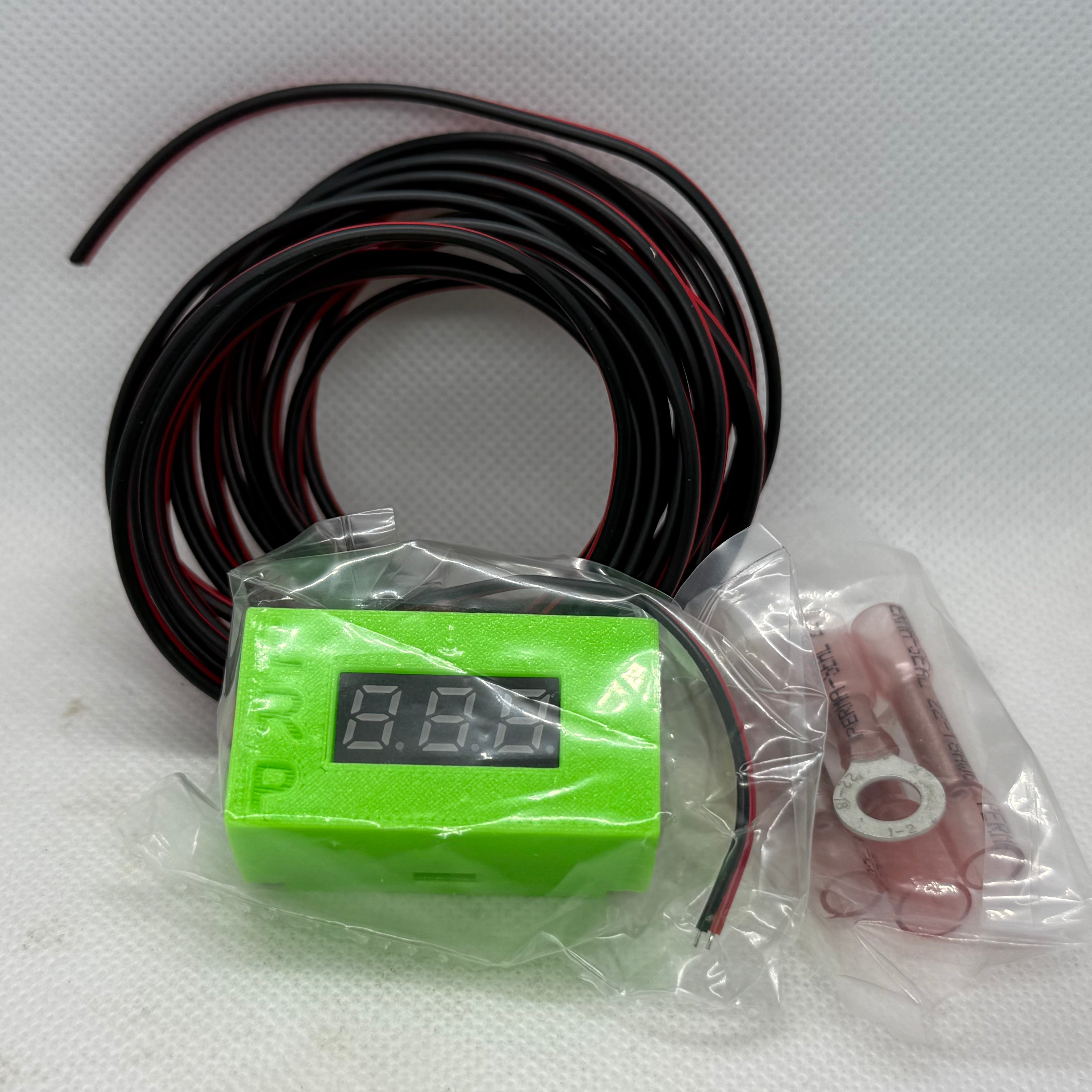 GREEN Voltmeter Gauge – 8-18V Digital LED Voltage Meter for Car, Truck, Racing