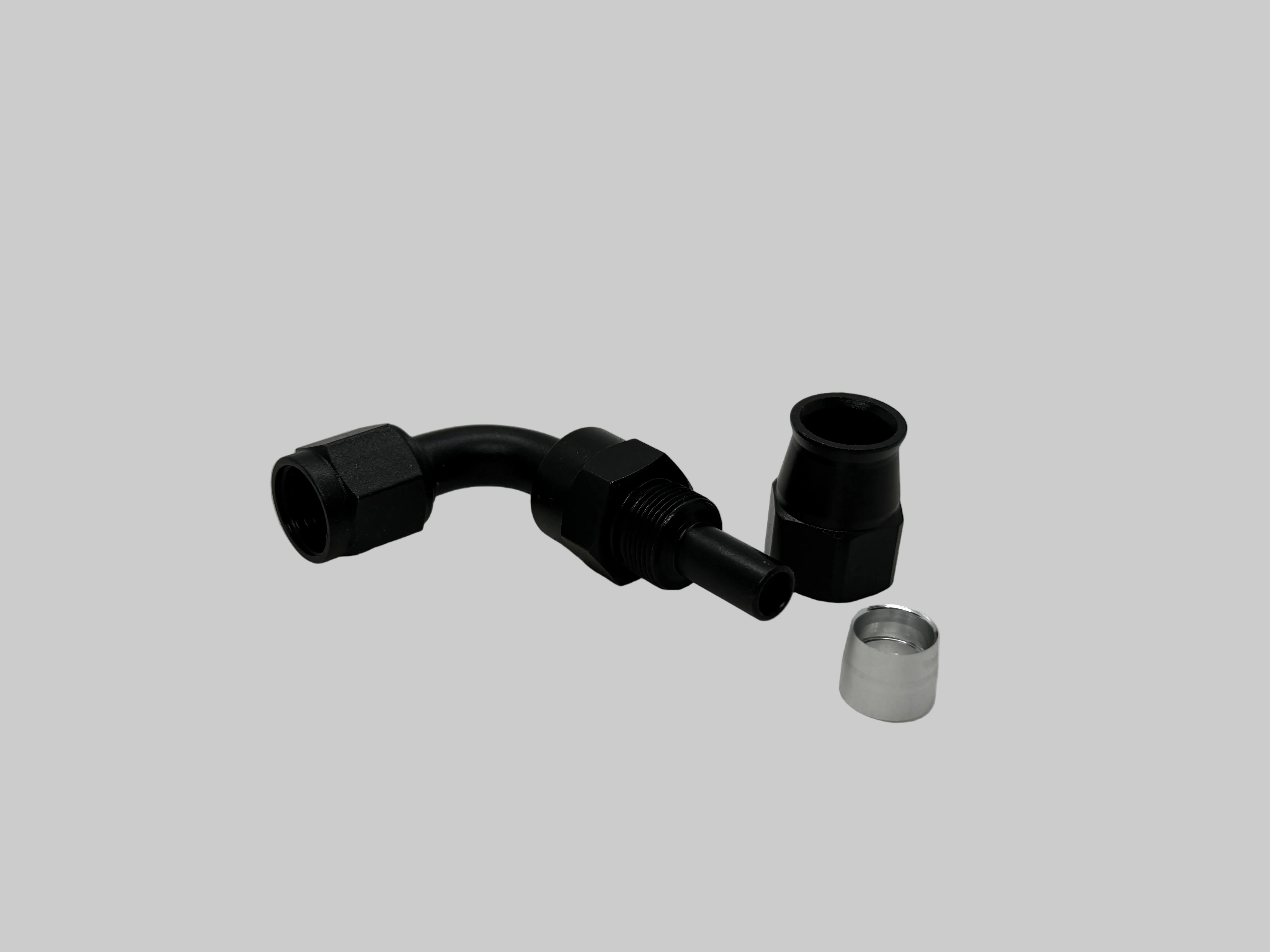 BK Racing AN-6 90° PTFE Swivel Hose End – High-Flow Elbow Fitting for Braided Lines