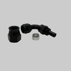 BK Racing AN-8 90° PTFE Swivel Hose End – High-Flow Elbow Fitting for Braided Lines